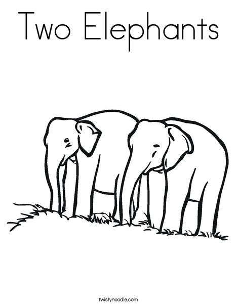 In many parts of asia they still help people with heavy lifting. Two Elephants Coloring Page - Twisty Noodle