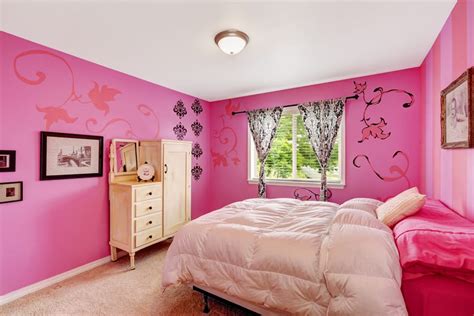 Pink bedrooms featuring blush bedroom accessories, pink accent walls, pink headboard walls, pink bed bases, pink bedroom chairs, b. 27 Beautiful Girls Bedroom Ideas - Designing Idea
