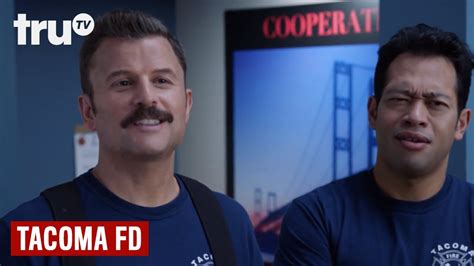 In a firehouse in one of america's rainiest cities that is light on blazes that need extinguishing, its crew keeps themselves entertained with creative competitions, friendly first responder rivalries. Tacoma FD - Firefighters vs. Cops | truTV - YouTube