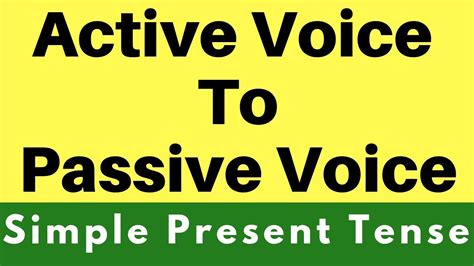 The passive voice emphasises the person or thing that is affected by an action. Active and Passive Voice | Simple Present Tense - YouTube