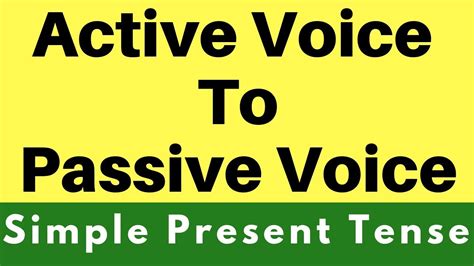 Simple present tense passive voice formula. Active and Passive Voice | Simple Present Tense - YouTube