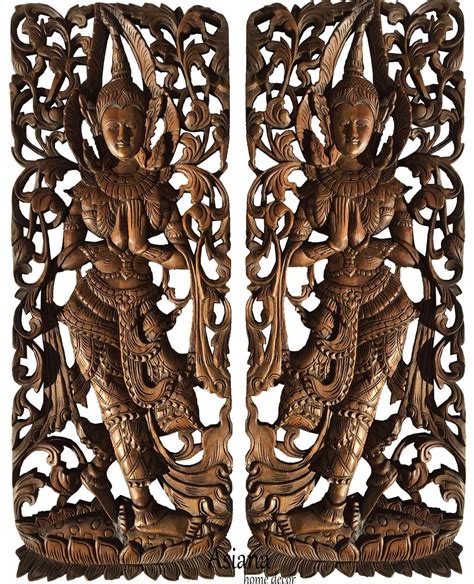 See more of thai home decor on facebook. Traditional Thai Sawaddee Figure Wall Art Panels. Asian ...