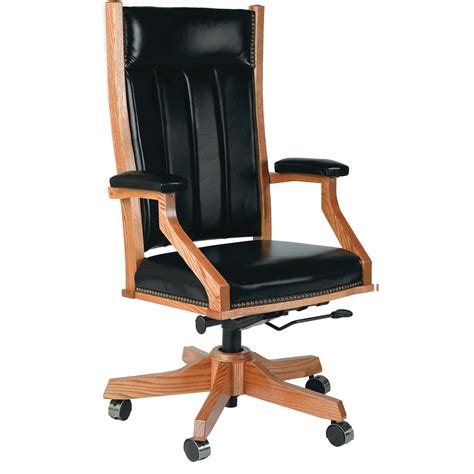 Founded atop a steel frame in a versatile black finish, its streamlined swivel seat is. Buckeye Rockers Deck Chairs Mission Upholstered Desk Chair with Casters | Wayside Furniture ...