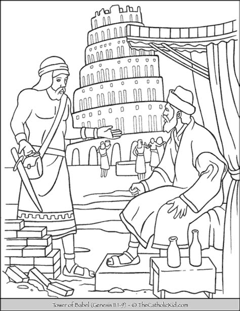 Note this saying, let us establish for us a city with a tower whose top reaches to the sky. tower-of-babel-bible-coloring-page-cnt-mls.png