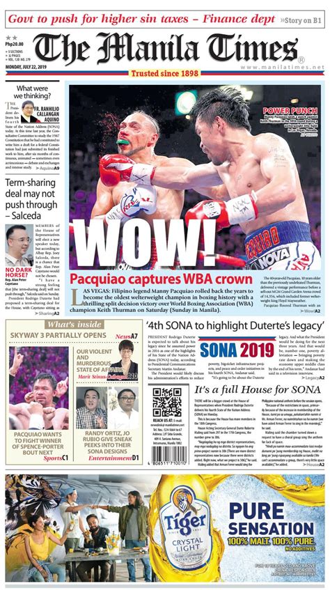 The manila times is the oldest existing english language newspaper in the philippines. THE MANILA TIMES | JULY 22, 2019 by The Manila Times - Issuu