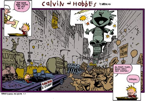 Calvin is a little boy fictional character from calvin and hobbes. Sunday comics - The Calvin and Hobbes Wiki