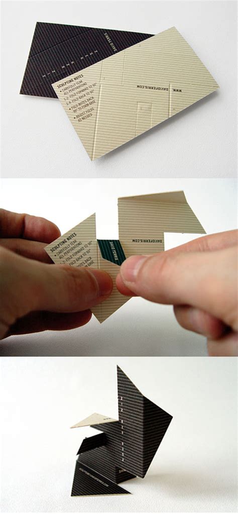 A digital design like that can be shared online in one click. Creative Interactive Sculpture Business Card| CardObserver