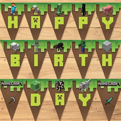 Afbeeldingsresultaat voor free printable minecraft letters | festa. Minecraft Birthday Banner Green Blocks * | MonksTavern