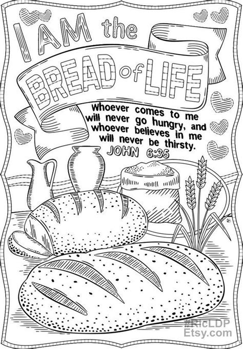 The new testament 2 john bible coloring page click here to print/download Set of 2 Bible Coloring Pages John 15 5 and John 6 35 ...