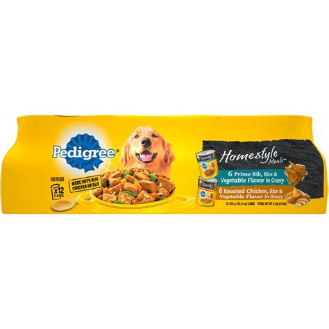 Pedigree wet dog food chopped ground dinner with chicken: (12 Pack) PEDIGREE Homestyle Meals Adult Canned Wet Dog ...