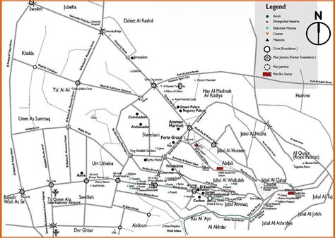 Karte von jordanien mit der hauptstadt amman. Karte von Amman, Amman, Jordanien Karte (Jordanien)