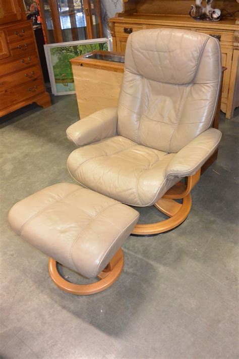 Sears has recliners to help you kick back and relax. BEIGE LEATHER PALLISER RECLINER CHAIR AND OTTOMAN