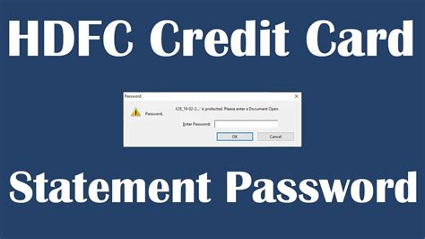 However, one needs to make the credit card bill payment on time or else you. HDFC Credit Card Statement Password - YouTube