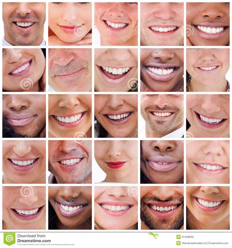 Collage of white smiles stock photo. Image of caucasian - 31448632