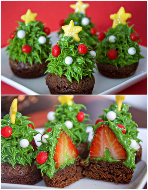 They're easy to make, so. DIY Strawberry Christmas Tree Brownie Bites