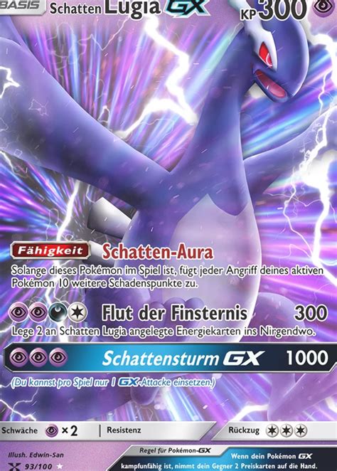 This is a oversize card. Shadow Lugia GX Custom Pokemon Card in 2020 | Shadow lugia ...