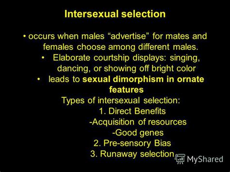 1) this is mate choice. Презентация на тему: "Sexual selection. Sexual dimorphism is very common in nature.". Скачать ...