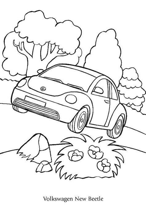 Coloriages voiture en ligne gratuit, dessins voiture à colorier ou à imprimer. Coloriage Voiture Volkswagen New Beetle