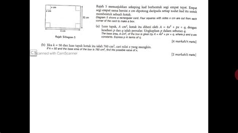 Soal un matematika smp/mts 2019. Matematik Tambahan SPM: contoh soalan Aplikasi Persamaan ...