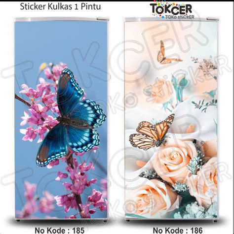 Pintu jati minimalis utama kupu tarung modern: Jual Stiker Kulkas 1 Pintu KUPU-KUPU di lapak TOKCER TOKo ...