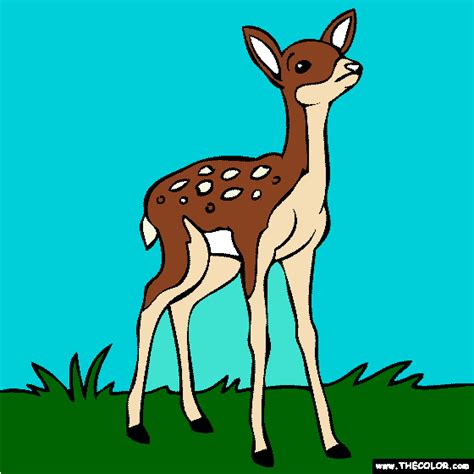 We4you2 kleurplaten van bambi het hertje disney pixar. Baby Deer Coloring Page | Deer coloring pages, Baby deer ...