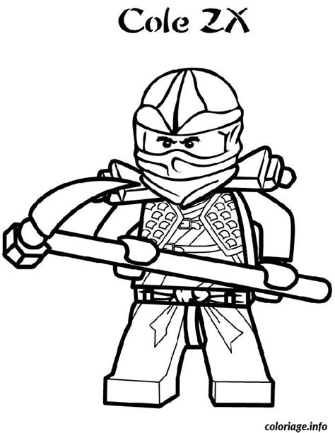 Tu aimes les ninjas ? Coloriage Ninjago Cole Zx Ninja dessin