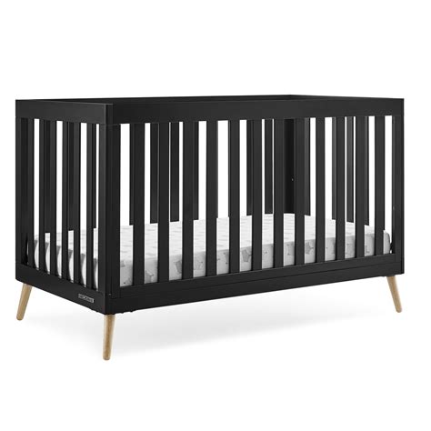 Delta Children Essex 4-in-1 Convertible Baby Crib, Ebony with Natural