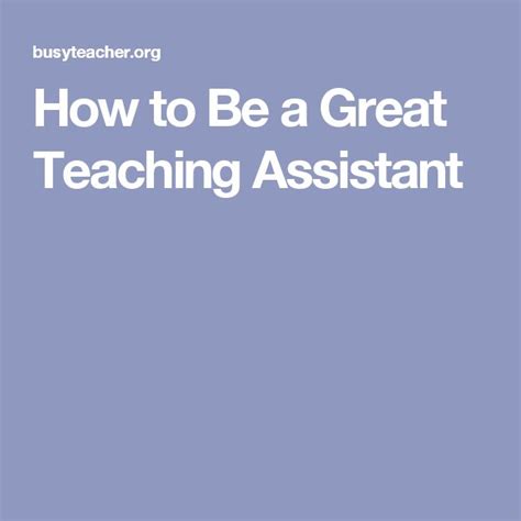 Displayed here are job ads that match your query. How to Be a Great Teaching Assistant | Educational assistant, Teacher assistant duties, Teacher ...