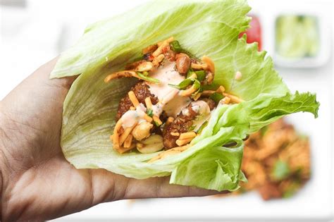 With only squash, oil, and a. Szechuan Chicken Lettuce Wraps with Spicy Mayo (Cactus ...