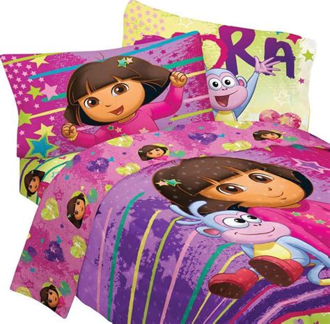 She will follow dora throughout her toddler years. New DORA THE EXPLORER Brilliant Star Twin Sheet Bedding ...