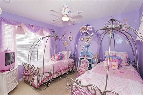 I love the vintage feel of this bedroom as well as all the other details from the bed to the walls. Disney Cinderella/Princess kids room | Children room girl ...