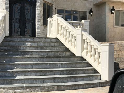 See typical tasks and time to refinish stairs, along with per unit costs and material requirements. Polymer Stone Stair Balustrade | Exterior stairs, Stone stairs, Stone