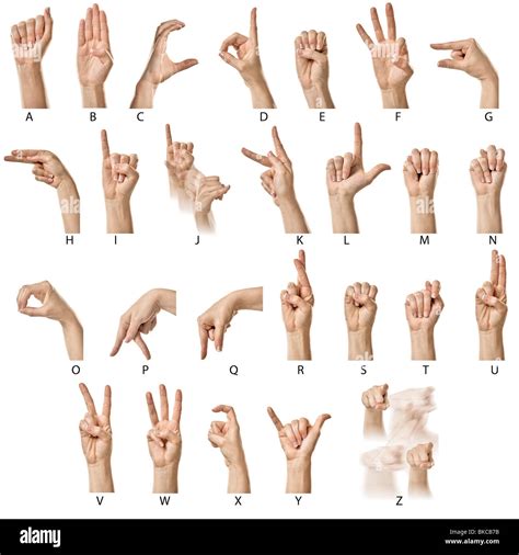 American sign language alphabet and numbers horizontal poster with many races hands. Female hands finger spelling the ASL alphabet Stock Photo - Alamy
