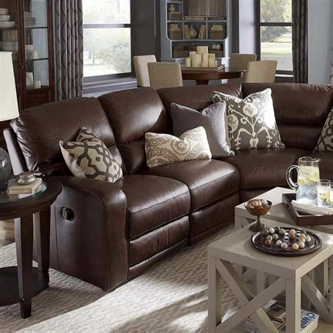 Browse our wide selection of modular leather sofas and bring effortless style to your home with beautiful modern furniture and decor. The Advantages Of Vinyl Couches | Dark brown couch living ...