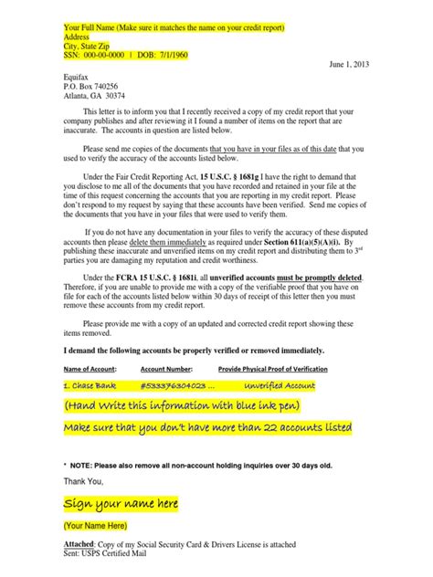 609 letter results in general, fcra 609 relates to situations where a consumer is entitled to request and receive information from a cra. 609 Credit Dispute Letter1 | Credit History | Social Security Number