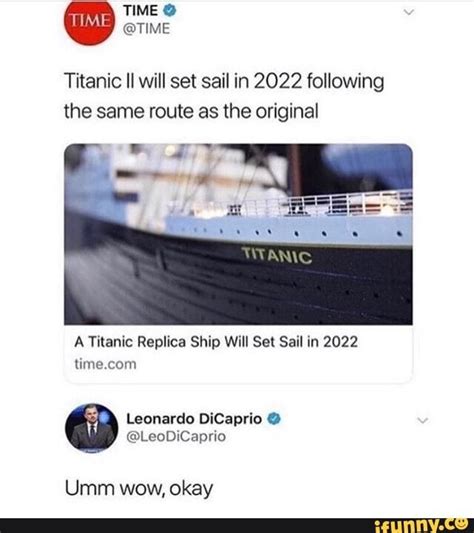 Mtv news probeerde de vraag voor zijn voeten te gooien in een gezamenlijk interview met margot robbie en brad pitt tijdens de promotietour voor once upon a time in hollywood, maar het was vooral margot die extreem passievol (zeer begrijpelijk). Titanic II will set sail in 2022 following the same route ...
