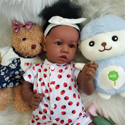 Black Reborn Baby Doll Camilia With Strawberry Clothes Gift