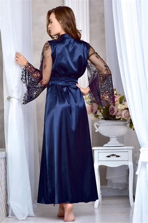 Check spelling or type a new query. Navy blue long lace robe mothers day gift from daughter or ...