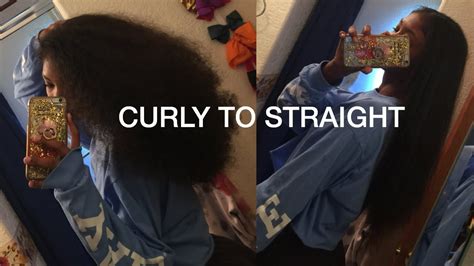 Spraying a little hairspray on dry hair before you start to straighten keeps it straight for longer, but professionals suggest to keep it light. CURLY TO STRAIGHT HAIR TUTORIAL!!! - YouTube