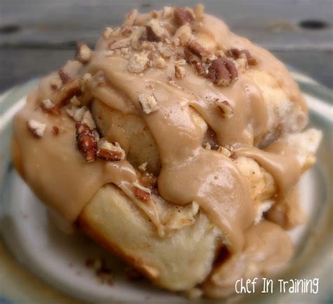 To make the filling, pour 3/4 cup to 1 cup of melted butter over the surface of the dough. Apple Cinnamon Rolls with Caramel Frosting - Chef in Training