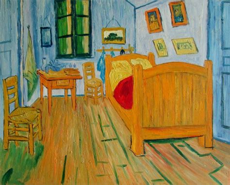 The bright colours were meant to express absolute 'repose' or 'sleep'. Vincent Van Gogh Bedroom at Arles Repro, 100% Hand Painted ...