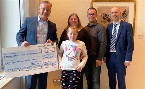 Nur durch sie können wir unsere werte mit leben füllen. Für Sarah: Deutsche Bank-Mitarbeiter spenden 11.264 Euro ...