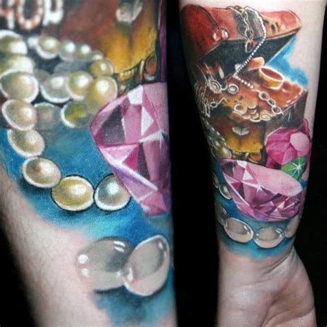 Treasure chest tattoos capture the mystery and legend of pirate treasure and put it into a colorful nautical style tattoo. 40 Treasure Chest Tattoo Designs For Men - Valuable Ink Ideas