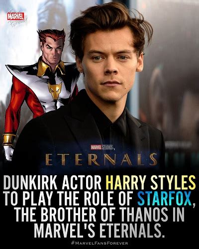 Here's what you need to know about the superhero group and who will be playing them. Harry Styles to play Starfox in MCU's 'Eternals' while ...