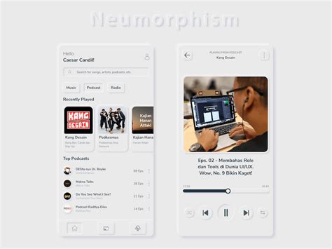 This is a great resource for real estate apps designed by our friend, gita ramdhani. Neumorphism Podcast App - Free Sketch Resource | Sketch ...