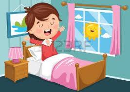 Ilustración de vector de diseño plano. niños levantandose de la cama animado - Buscar con Google ...