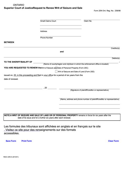 See the full list of supreme court family forms. Fillable Request To Renew Writ Of Seizure And Sale ...