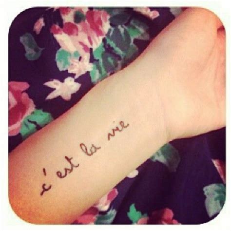 Getting inked permanently is like committing to a design on your body for the rest of your life and hence when it comes to deciding that one tattoo design, it is a lot of hard work, using resources, going through a lot of suggestions and finally coming up with the one. Featuring our Medium C'est La Vie tattoo available in our ...