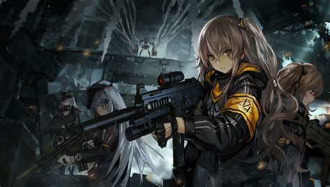 What is the use of a desktop. Wallpaper : gun, long hair, anime girls, weapon, gray hair ...