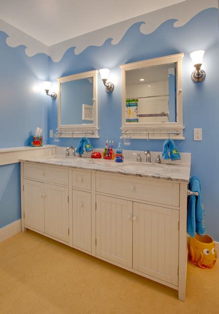 If this is a bathroom that will primarily be used by your children, then it's really a good idea to involve them in the selection process. 18 Cool Blue Kids Bathroom Design Ideas